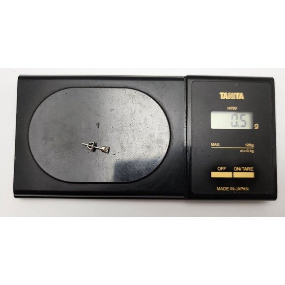 Unique Single 14K Solid White Gold Designer Diamond Stud Screw Back Earring - Picture 12 of 12